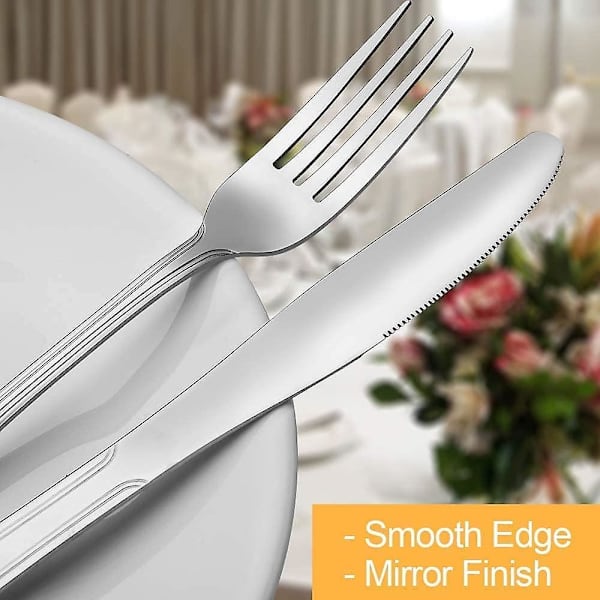 24-delars bestickset, Tenghonghui rostfritt stål bestickset silverbestickset 6 Sliver