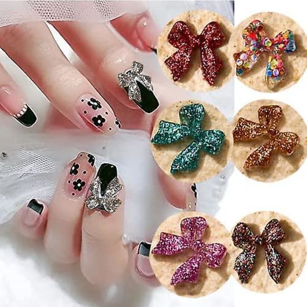 Kynsitaide Glitter Perhonen Rusetti Kynsikoristeet, 70 kpl 3D Kynsikoristeita Akryylihartsi Kynsille DIY Manikyyri Vinkkejä Koristeluun ##-1.huom: ei liimaa.