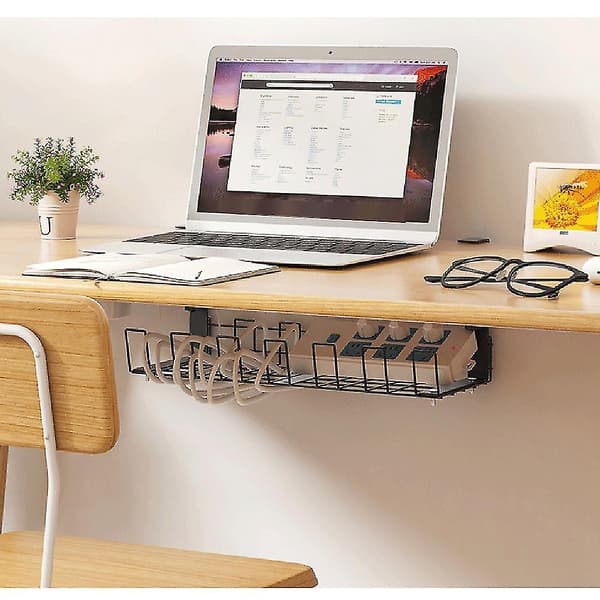 Under Desk Wire Storage Rack Under Desk Cable Organizer Wire Cable Tray Chic Wire Cable Management Black