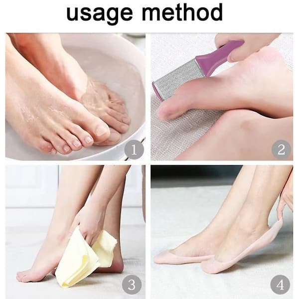 Callusfjerner i rustfrit stål, effektiv til tyk callus og revnede fødder, pedicure rasp lavender