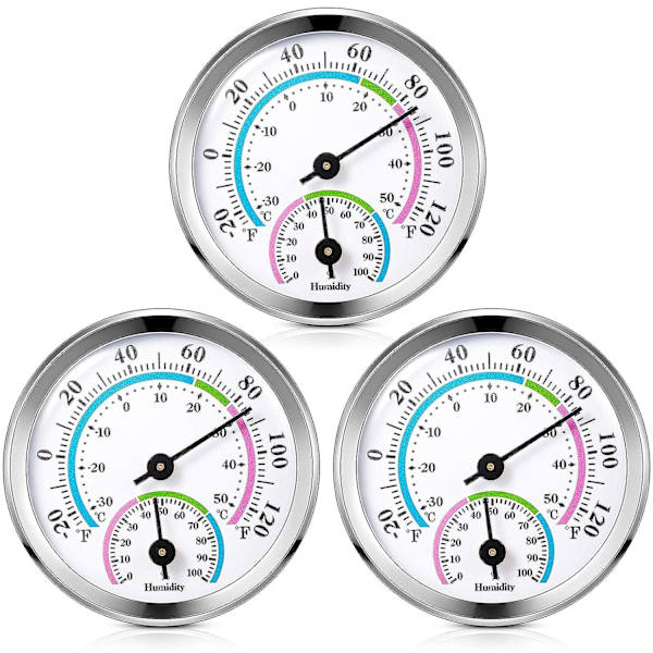 3 stycken Mini Termometer Hygrometer Inomhus Utomhus Termometer Trådlös Temperatur Fuktighet Monitor Mätare Temperatur Monitor För Hem Vägg Rum Inc