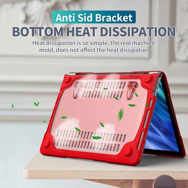 Stand PC Laptop Taske til MacBook Air 13\" A1932/A2179/A2337, Beskyttende Notebook Cover Red