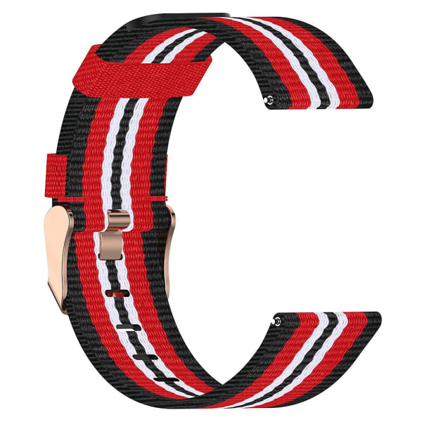 19mm Sport Vævet Nylon Canvas Urrem Til Xiaomi Haylou Solar LS01/ID205/Willful SW021 Black  Red
