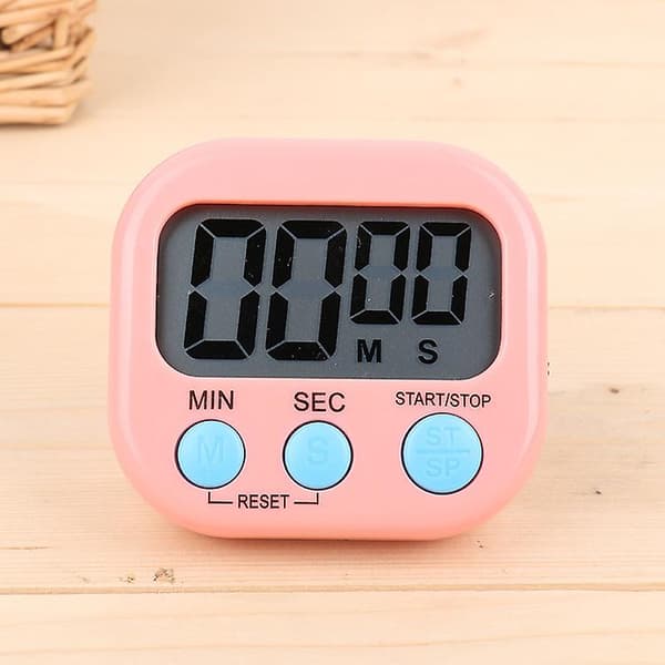 Digital kökstimer 2-pack, multifunktionell elektronisk timer, lärandehanteringstimer magnetiska digitala timers för kök (rosa)