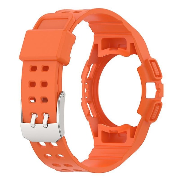 Mjuk TPU-ersättningsarmband för Samsung Galaxy Watch4 44mm, integrerat med klockfodral Orange