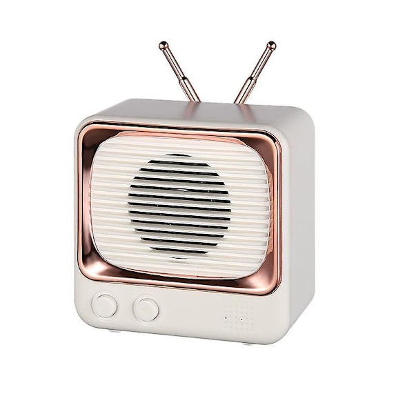 Bluetooth-kaiutin uusi retro-tv pieni kaiutin lahja valmistaja söpö mini kannettava hd-äänenlaatu White