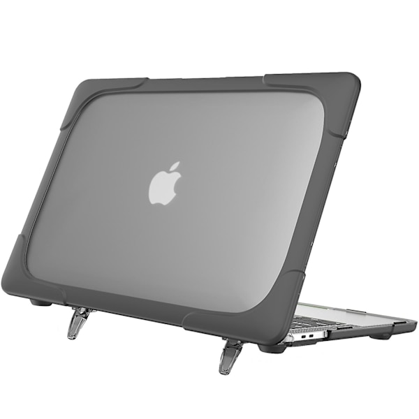 PC-läppärikotelo jalustalla MacBook Air 13\" A1932/A2179/A2337 -malleille, Suojaava kannettavan tietokoneen suojus Grey