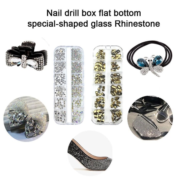 Krystall Rhinestones Flat Back 3D-steiner for Negledekorasjonshåndverk style 9