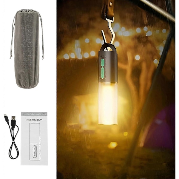 Campingstränglampor 33Ft 4 Belysningslägen Campinglykta med Stränglampa 4000mAh USB Laddningsbar Campingficklampa Bärbar Campinglampa för E