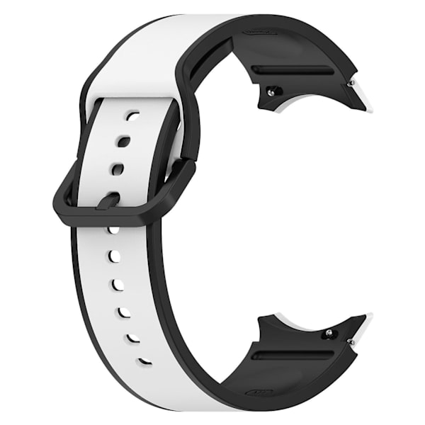 Andningsbar mjuk silikonklockarmband för Samsung Galaxy Watch6 40/44mm/ Watch 4/5 40/44mm /5 Pro 45mm White  Black