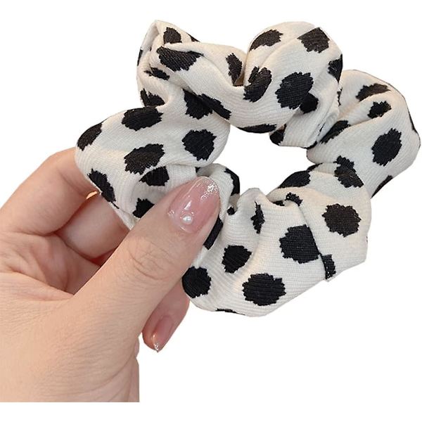 Leopardikuvioiset hiusdonitsit, eläinkuvioiset donitsit, 3 kpl poninhäntäpidikkeitä White  Black dot