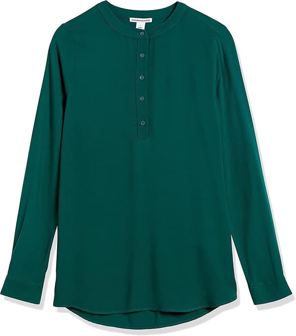 Langærmet vævet bluse til kvinder Style 8 XL