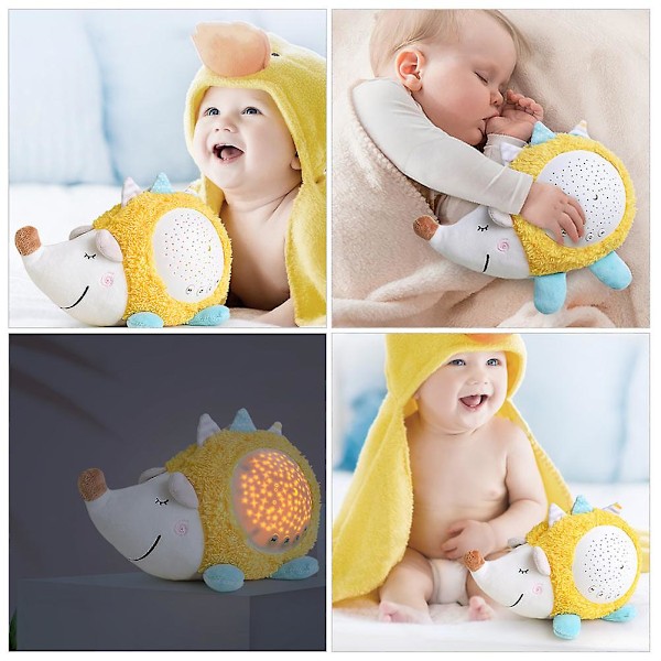 1 stk. Bomulls Plysjleketøy Himmelsk Projeksjons Musikk Lampe Babyens Beroligende Leketøy (Gul)