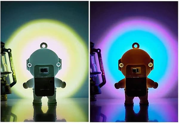 Søde Astronaut Nøgleringe Rum Nøglering Med Solnedgangslys, Cool Rum Nøgleringe Vedhæng Bil Nøgleringe Pung Gave