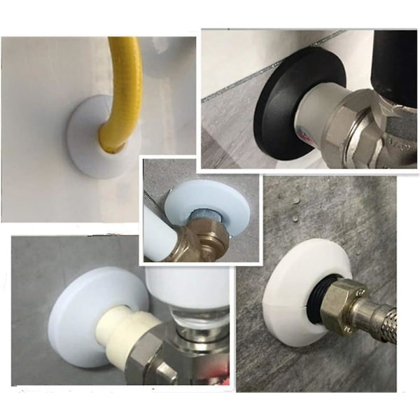 4 stk. veggflens ytre diameter flens enkel installasjon plast radiator rosett vannrør avløpsledning deksel krage vegg rørdeksel dekorasjon Pi White 34mm