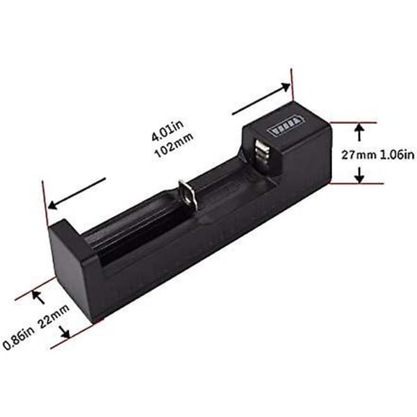 3.7v Lithium Batteri USB Oplader Blændende Lommelygte Tilbehør, sort