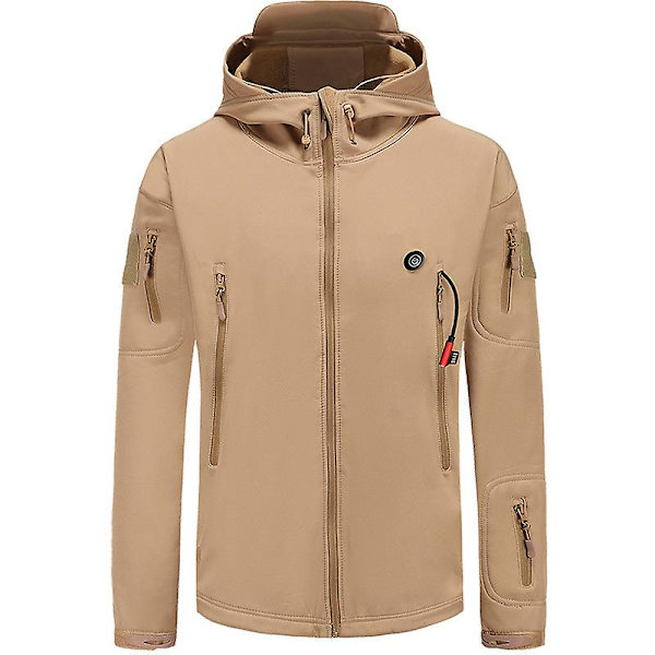 Dewbu Lämmitetty Takki 12V Akulla Talvi Ulkoilu Soft Shell Sähkölämmitteinen Takki Khaki M