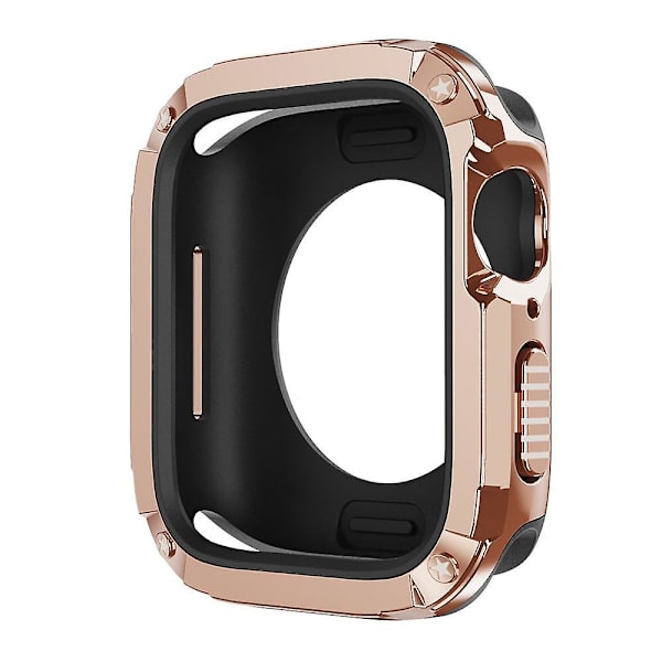 TPU+PC-fodral för Apple Watch Series 6 5 4 SE SE (2022) 44mm/8 7 45mm, stöttåligt skydd Rose Gold