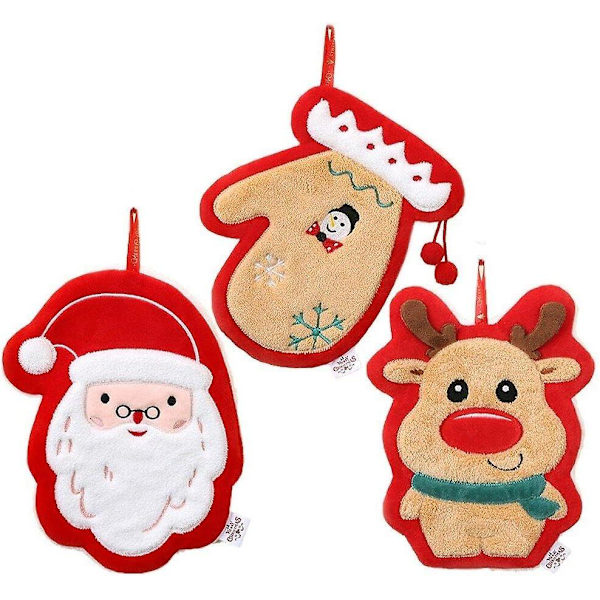 Julhanddukar, 3-pack med söta julmotiv A