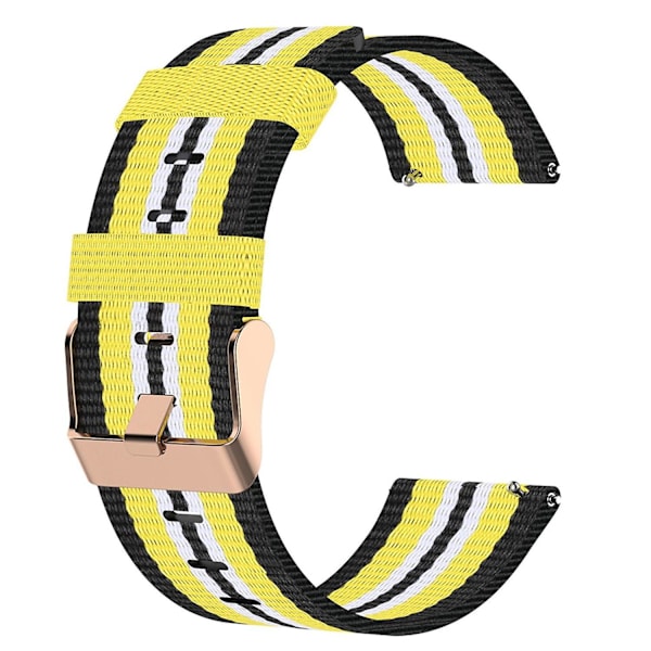 19mm urheilullinen kudottu nailoninen kangasranneke Xiaomi Haylou Solar LS01/ID205/Willful SW021 -kelloon Black  Yellow