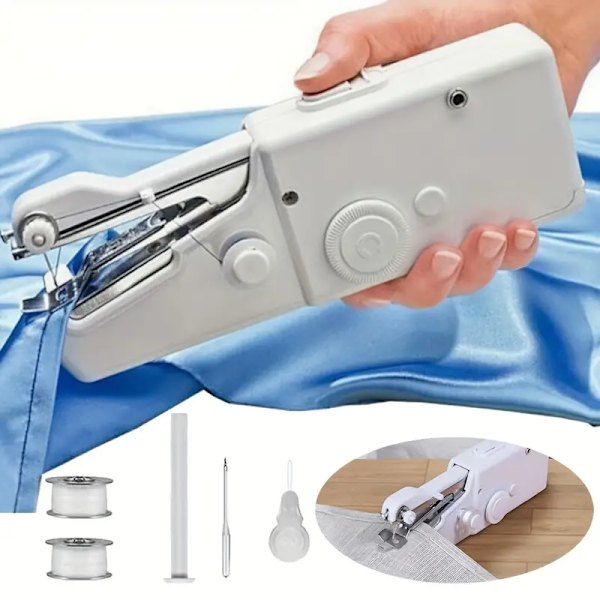1PC Handhållen symaskin Mini symaskiner, Bärbar symaskin Snabb handhållen stygnverktyg för tyg