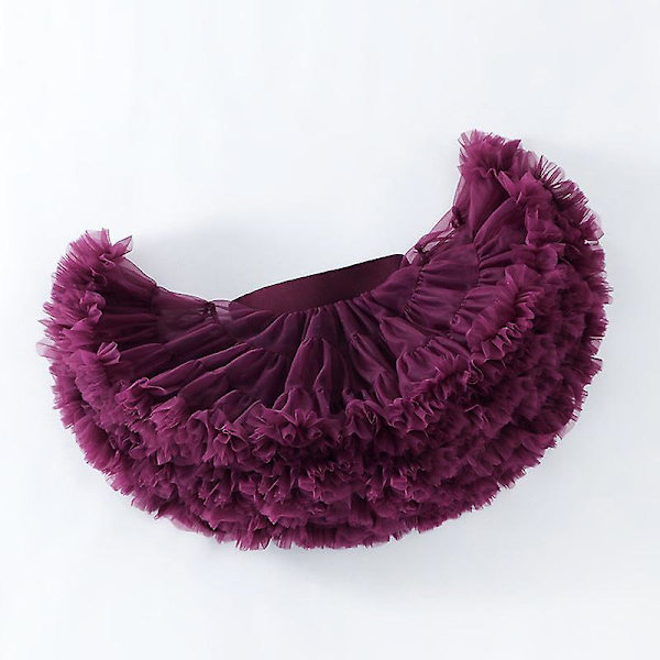 Baby flickor chiffong fluffiga pettiskirts tutu prinsessa festkjolar balett danskläder färger tjejs rok Generation wine red L size height 120-140cm