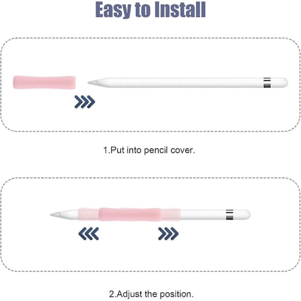 5 stk. Ergonomiske grep for Apple Pencil 1. og 2. gen/Apple Pen USB C, 6,1 x 1,3 cm