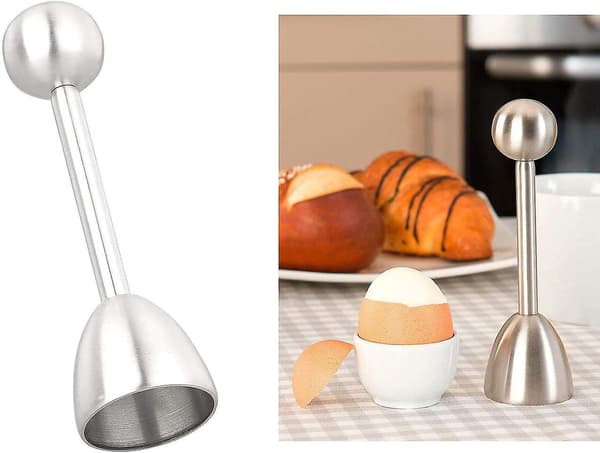 Eggåpner i rustfritt stål for harde og bløte egg, kokte egg, knekker, fjerner