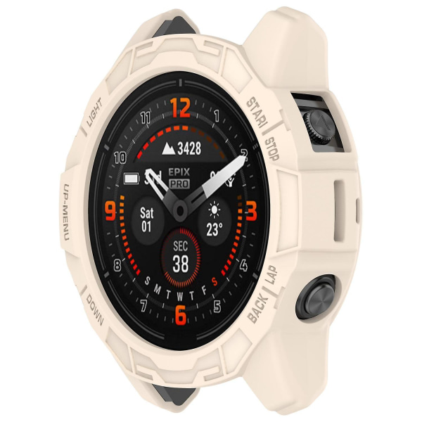 TPU-kellokotelo Garmin epix Pro 51mm/(Gen 2) 51mm /Fenix 7X Pro / 7X -kelloille, naarmuuntumaton ontto suojus Starlight