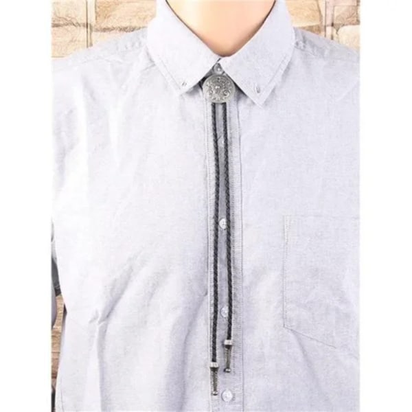 Acsergery Herr Dam Halsband Vintage Punk Blomma Bolo Slips Hänge Halsband Äkta Läder Present