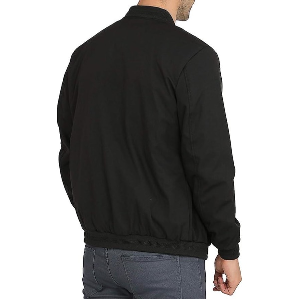 Herr Casual Lättviktsjacka Softshell Flight Bomberjacka Varsity Vindjacka black L