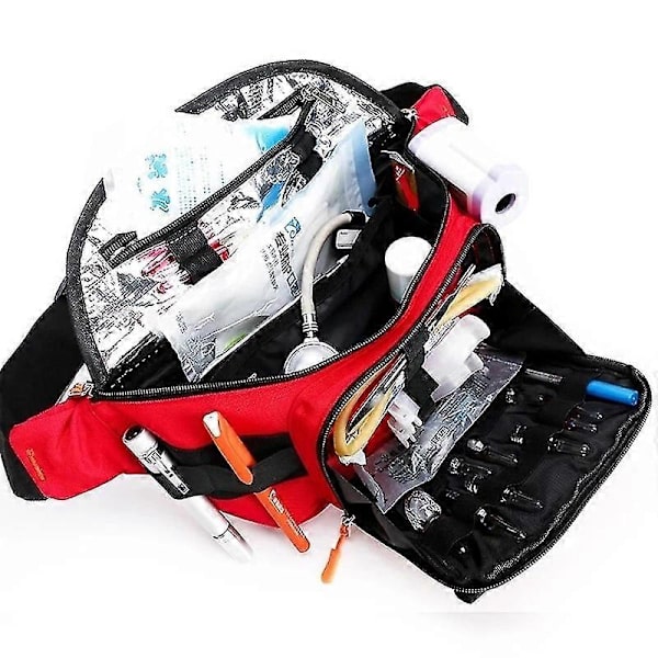 Medicinsk Räddningsmidjeväsk First Aid Kit För Camping Resa Utomhus Nödsituation Överlevnad Red
