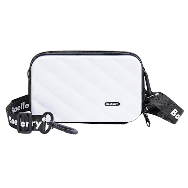 BAELLERRY N1206 ABS+PC Hård Skal Kosmetika Väska Toalettväska Organizer Mini Crossbody Väska White