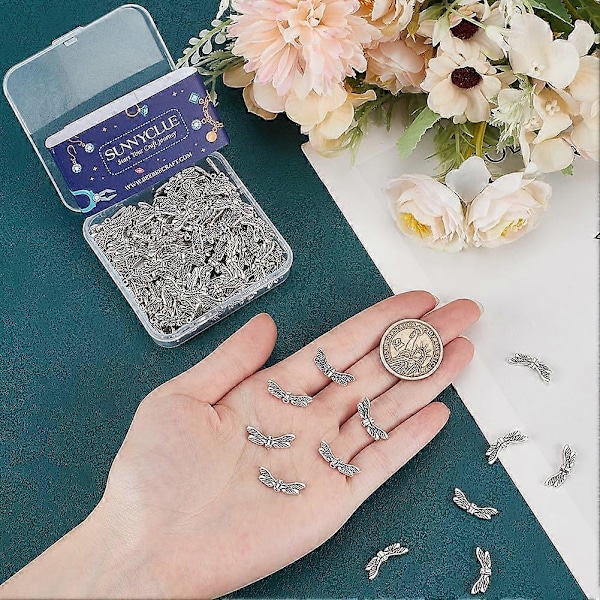 1 Æske 120 stk. Guldsmed Vinge Perler Bulk Sølv Vinge Perle Charm Legering Metal Tibetansk Vintage Fe Vinger Spacer Perler til Smykkefremstilling Perler DIY Christ