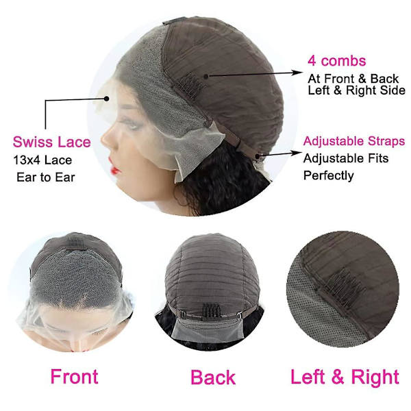 Spetsfrontperuker Mänskligt Hår Pre Plockad Body Wave  Transparent Spets Frontal Peruker Med Baby Hår Brasilianskt Mänskligt Hår Peruker För Svarta Kvinnor Limlösa Peruker