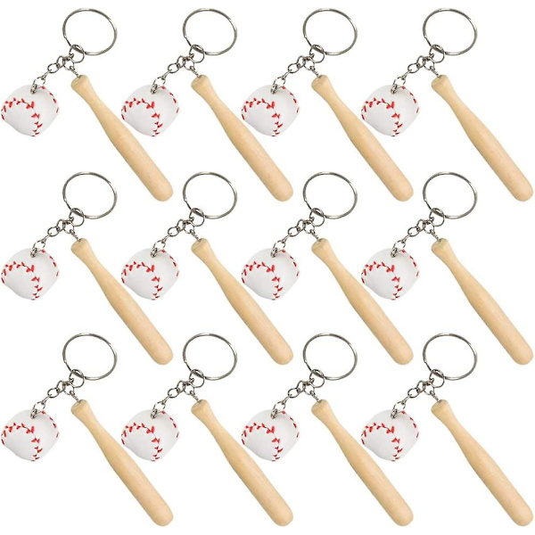 Mini 3-tums träbat med basebollnyckelring, för barn 8+, set om 12  Perfekt för lagutdelningar, sport- och souvenirgåvor, segerfester