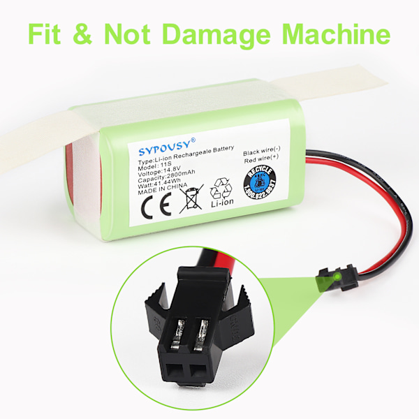 Erstatnings 11S Litiumbatteri 2800MAH 14.8V - For DH35 DH43, DH45 DH39, DH56, DH56, DS37, Robotstøvsuger Erstatningsbatteri