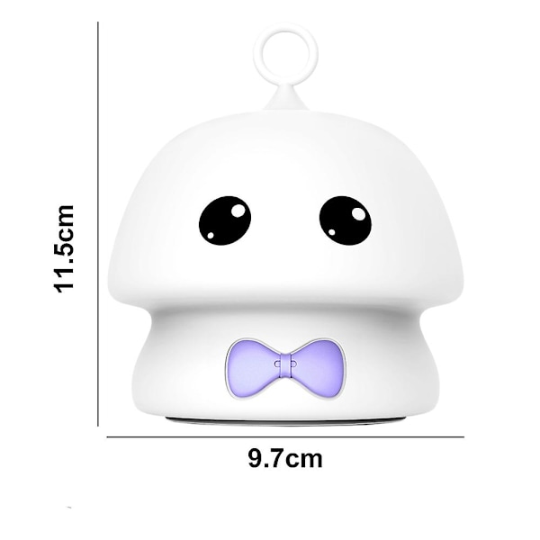 Svampnattlampa Usb Smart Kreativ Silikonbordslampa Svart Purple