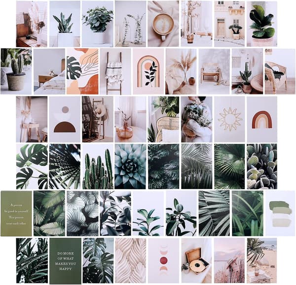 Väggcollage Kit Estetiska Affischer - 50 st 4x6 Tums Bilder