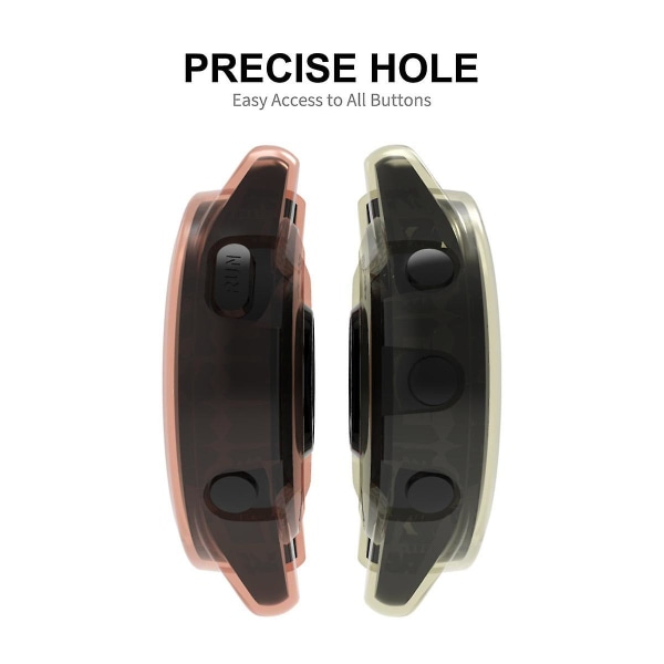For Garmin Forerunner 965 TPU Klokkeveske Ramme Anti-ripe Transparent Halv Kroppsdeksel Orange