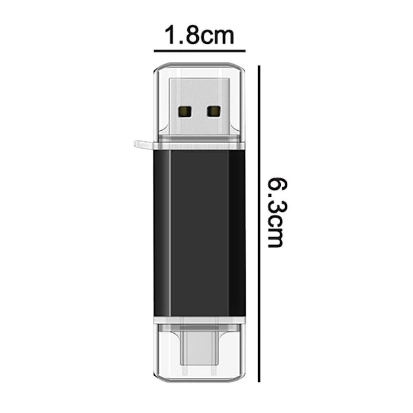 Højhastigheds 64gb Roterende Usb-drev - Otg Funktion Til Smartphones, Tablets, Pc - Hvid Black 64GB