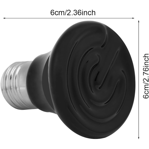 2 stk. 50-100W Varmelamper, Reptil Varme Pære Infrarød Keramisk Emitter Kæledyrsvarmer Lampe Reptil Lyspære (100W-#4)
