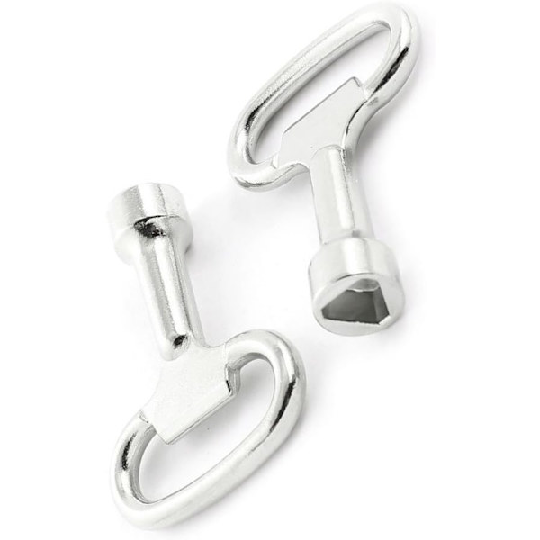Set med 2 metalliska triangulära nycklar för 8 mm triangellås