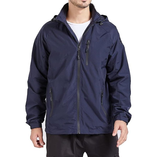 Transition-takki, miesten softshell-takki hupulla, ulkoilutakki, miesten tuulenpitävä takki, roisketiivis takki blue M