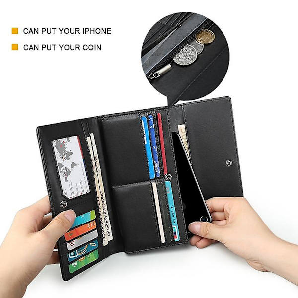 Herrplånbok Oxfordtyg Lång Bifold Checkbook Pengar Myntficka