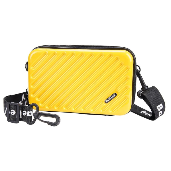 BAELLERY N1203 Mini Resväska Hård Skal Makeup Väska ABS+PC Bärbar Kosmetika Telefon Crossbody Väska Yellow