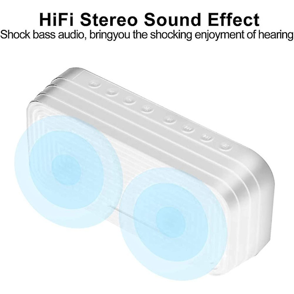 2 i 1 väckarklocka med Bluetooth-högtalare, USB-laddningsbar, LED-display, stereoljud