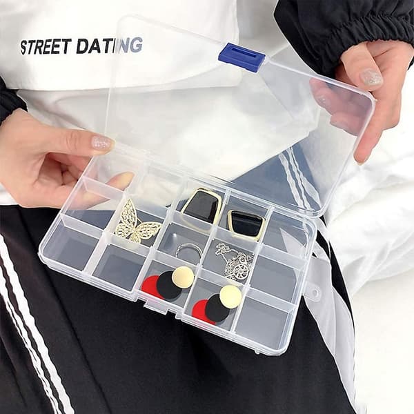 4 st Acsergery Present Plastfacklåda 15 fack Förvaringsfack Med