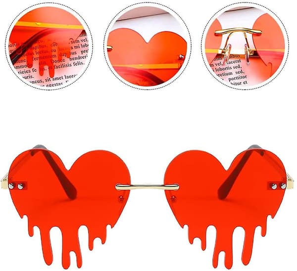 1 Par Hjerteformede Solbriller Chic Solbriller Dejligt Brille Tilbehør