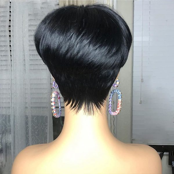 Pixie Cut Peruker För Svarta Kvinnor Brasilianska Kort Klippta  Mänskligt Hår Peruker Kort Remy Hår Korta Pixie Lager Peruker Full Maskin Peruk Limlös Peruk